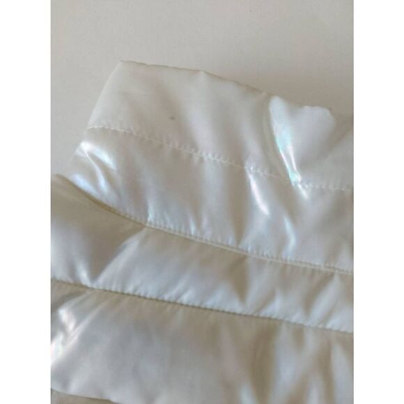 Live Love Dream Puffer Vest White pearlescent Sz L - Picture 6 of 7